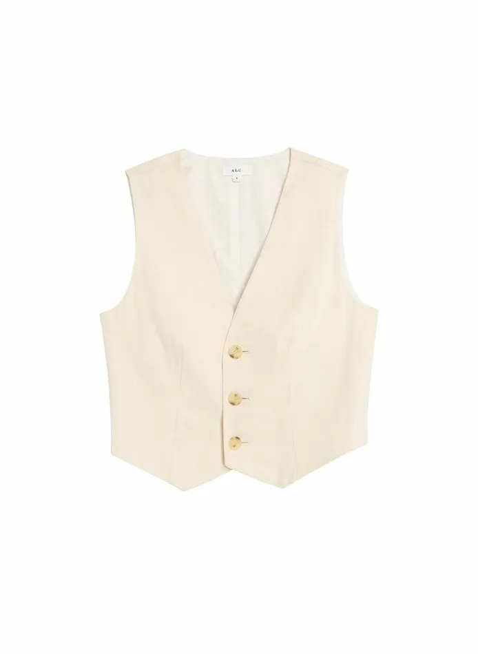Dresses Women ALC Maxwell Stretch Linen Vest Bone Dresses Women ALC Maxwell Stretch Linen Vest Bone