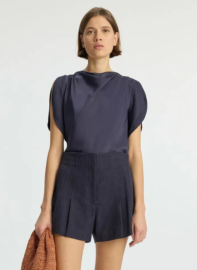 Dresses Women ALC Nadia Satin Top Evening Blue