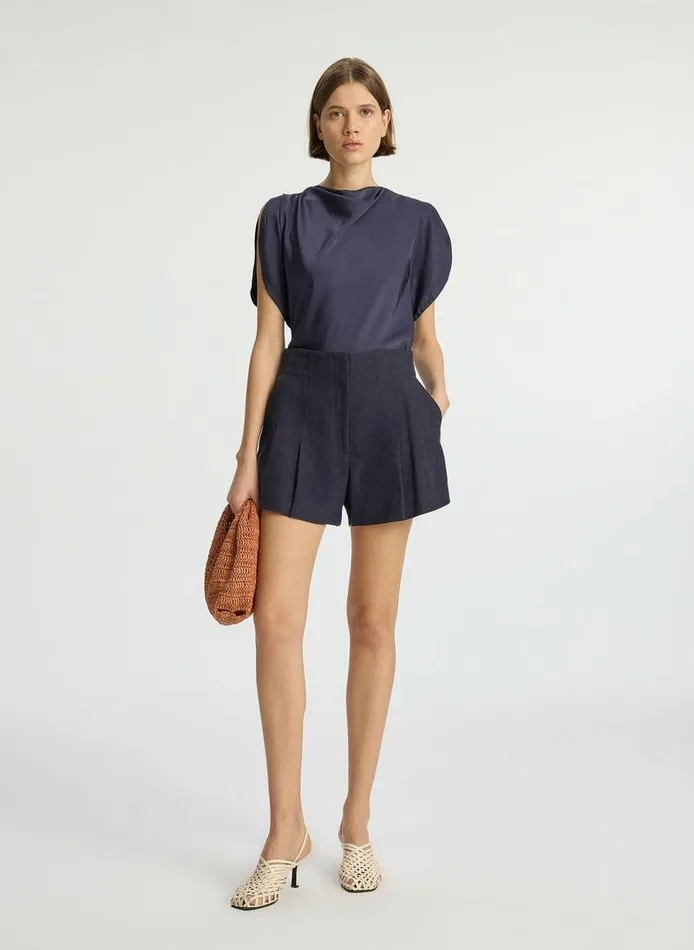 Dresses Women ALC Nadia Satin Top Evening Blue Dresses Women ALC Nadia Satin Top Evening Blue