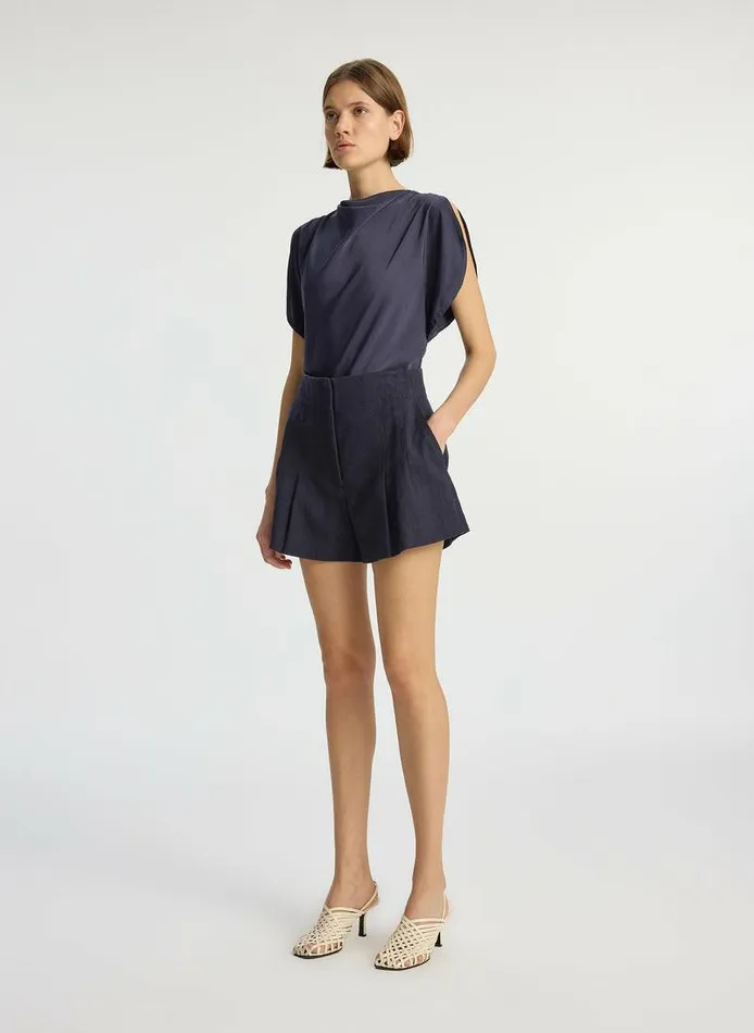 Dresses Women ALC Nadia Satin Top Evening Blue Dresses Women ALC Nadia Satin Top Evening Blue