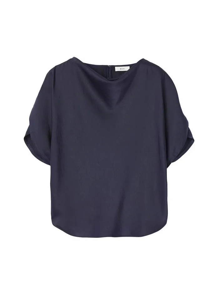 Dresses Women ALC Nadia Satin Top Evening Blue Dresses Women ALC Nadia Satin Top Evening Blue