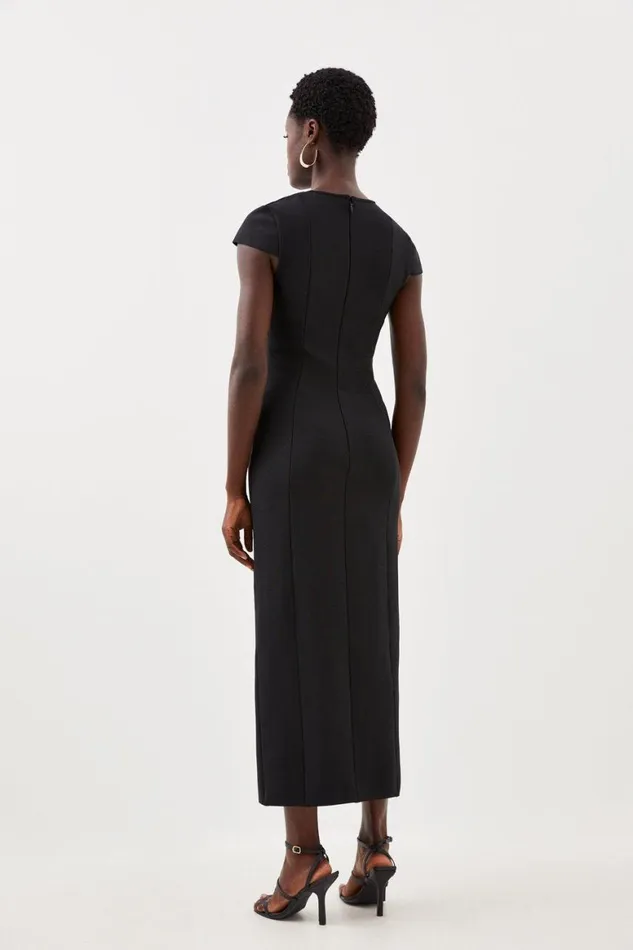 Dresses Women Karen Millen Bandage Figure Form Knit Button Midi Dress