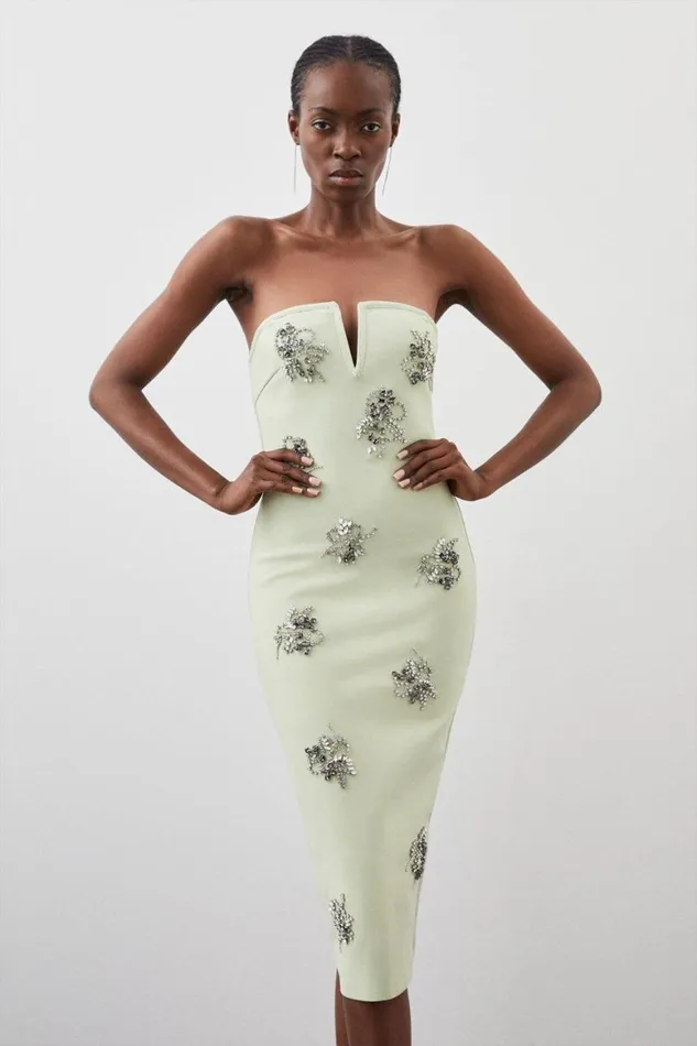 Dresses Women Karen Millen Figure Form Bandage Embellished Bandeau Knit Midi Dress Sage Dresses Women Karen Millen Figure Form Bandage Embellished Bandeau Knit Midi Dress Sage