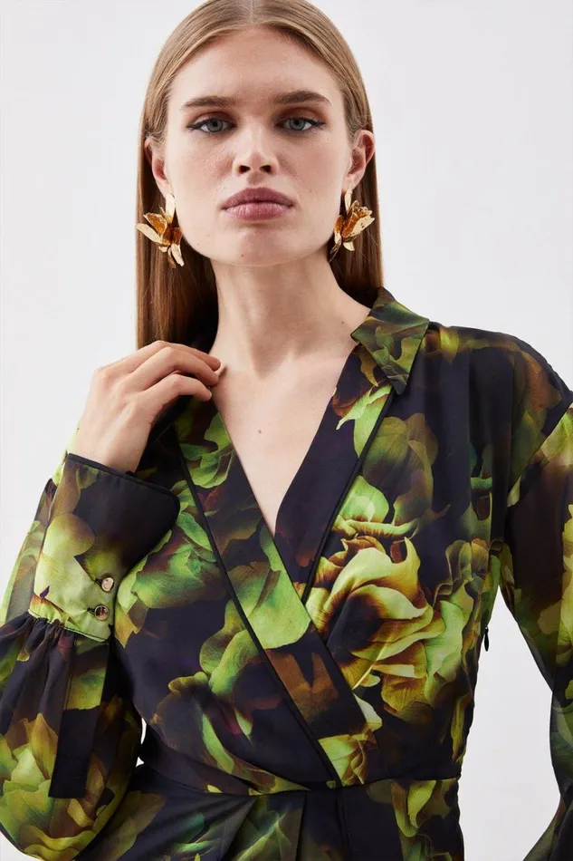 Dresses Women Karen Millen Floral Printed Georgette Woven Maxi Dress Floral