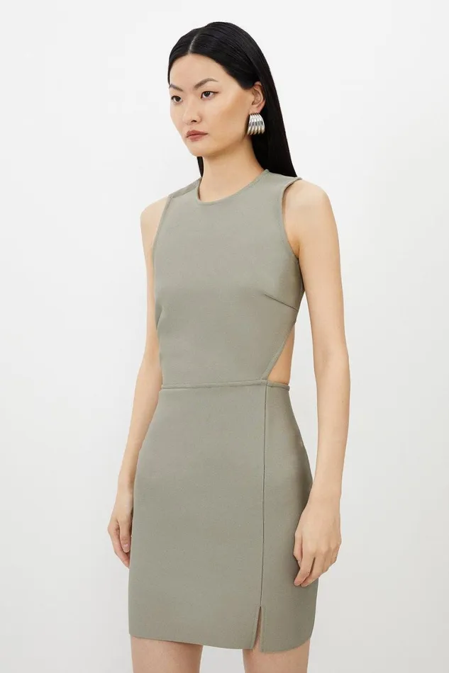 Dresses Women Karen Millen Petite Figure Form Bandage Cut Out Detail Knit Mini Dress Khaki Dresses Women Karen Millen Petite Figure Form Bandage Cut Out Detail Knit Mini Dress Khaki