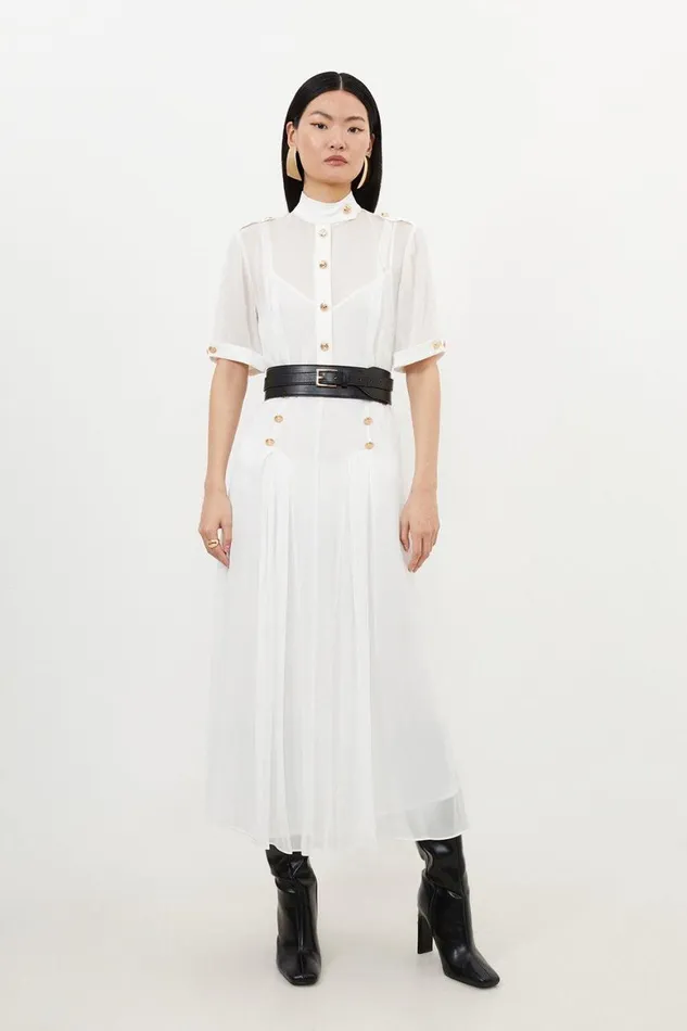 Dresses Women Karen Millen Petite Satin Viscose Georgette Woven Hardwear Midi Dress Ivory Dresses Women Karen Millen Petite Satin Viscose Georgette Woven Hardwear Midi Dress Ivory