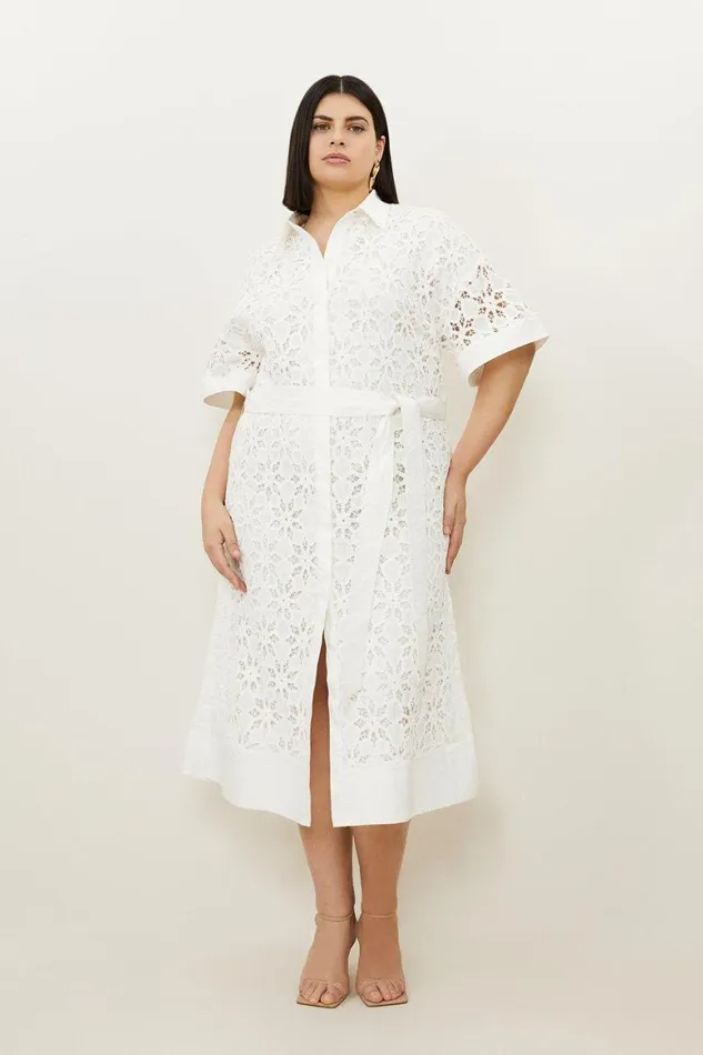 Dresses Women Karen Millen Plus Size Crafted Cotton Embroidery Woven Shirt Maxi Dress White Dresses Women Karen Millen Plus Size Crafted Cotton Embroidery Woven Shirt Maxi Dress White