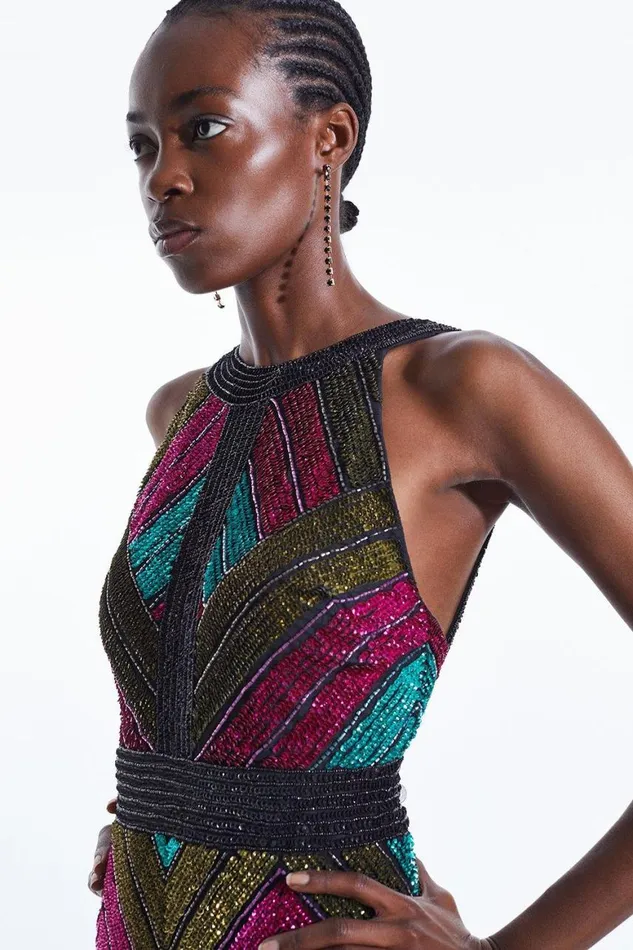 Dresses Women Karen Millen Premium Sequin Embellished Maxi Dress Multi
