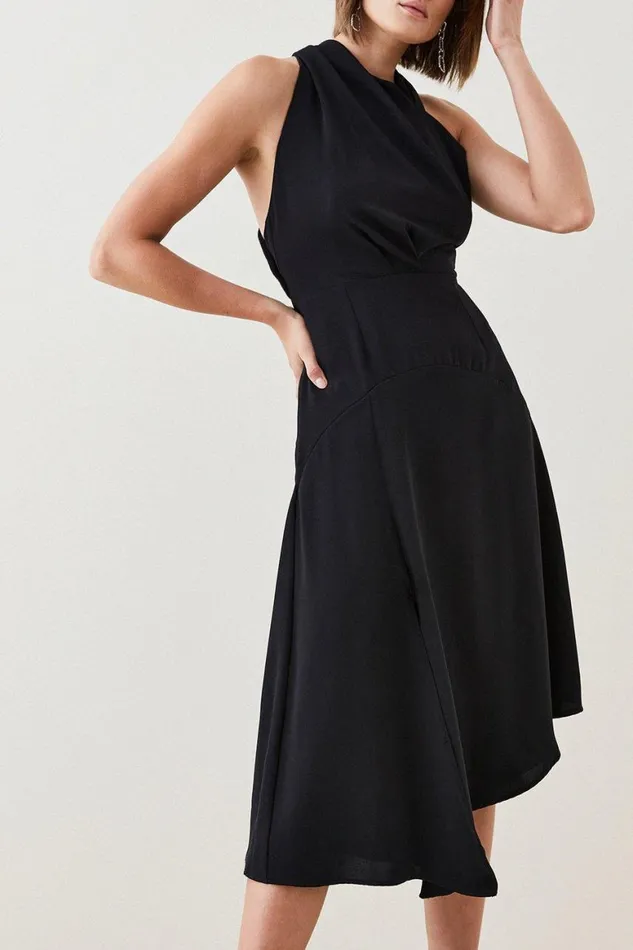 Dresses Women Karen Millen Soft Tailored Sleeveless Midi Dress Black