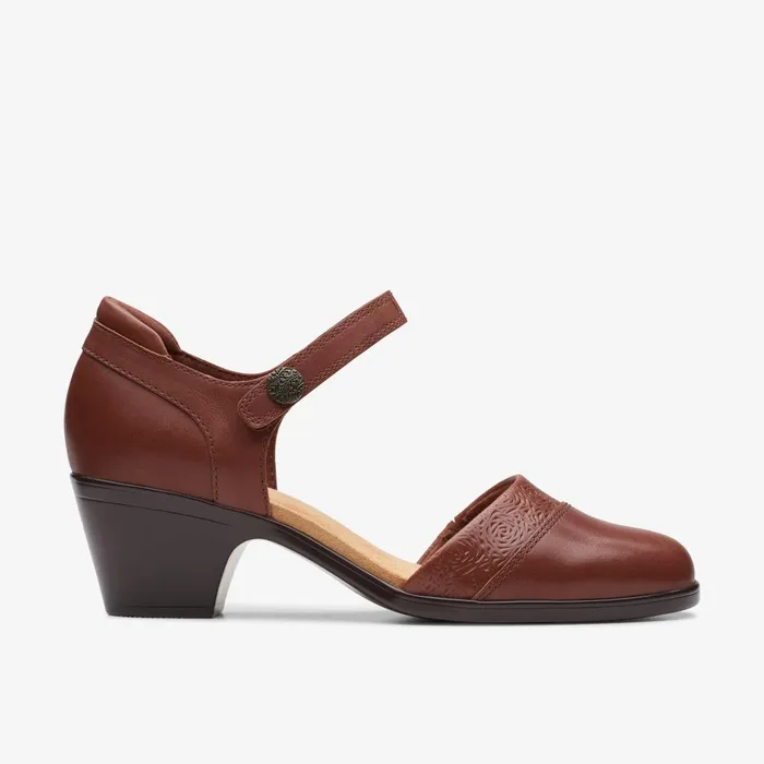 Emily 2 Ketra British Tan Leather Women Clarks Heels and Pumps