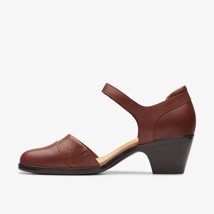 Emily 2 Ketra British Tan Leather Women Clarks Heels and Pumps