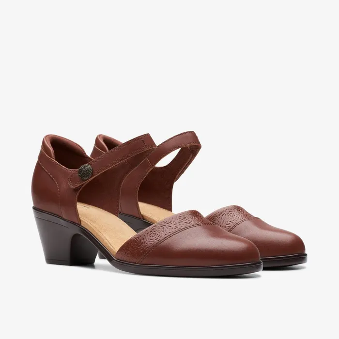Emily 2 Ketra British Tan Leather Women Clarks Heels and Pumps
