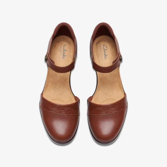 Emily 2 Ketra British Tan Leather Women Clarks Heels and Pumps