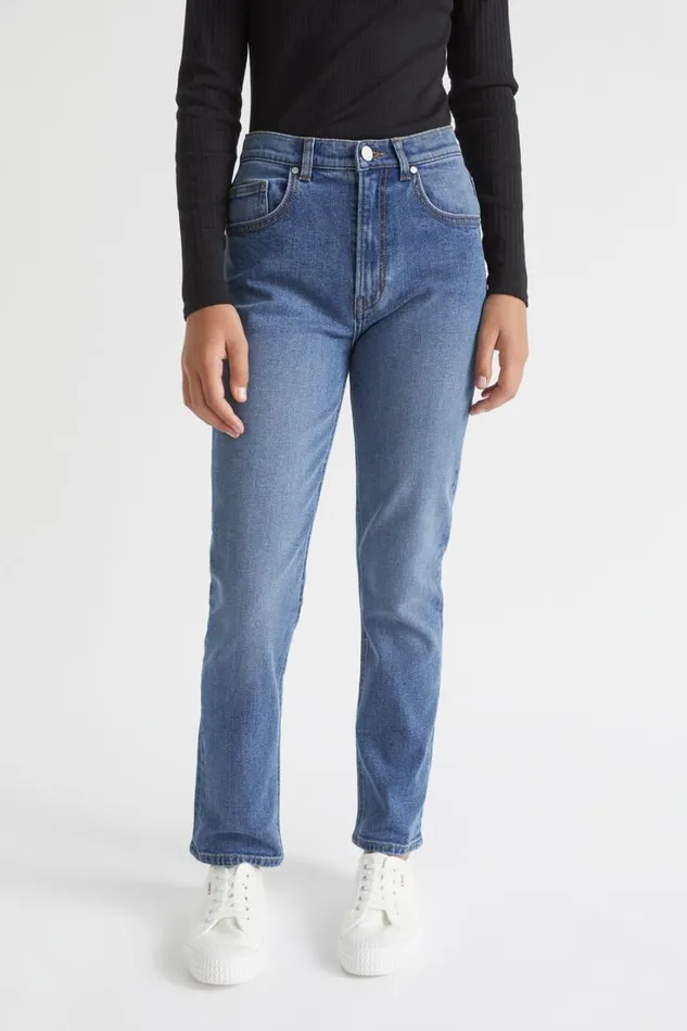 Essentials Teen Girl Seed Heritage Core Straight Leg Jean Classic Blue