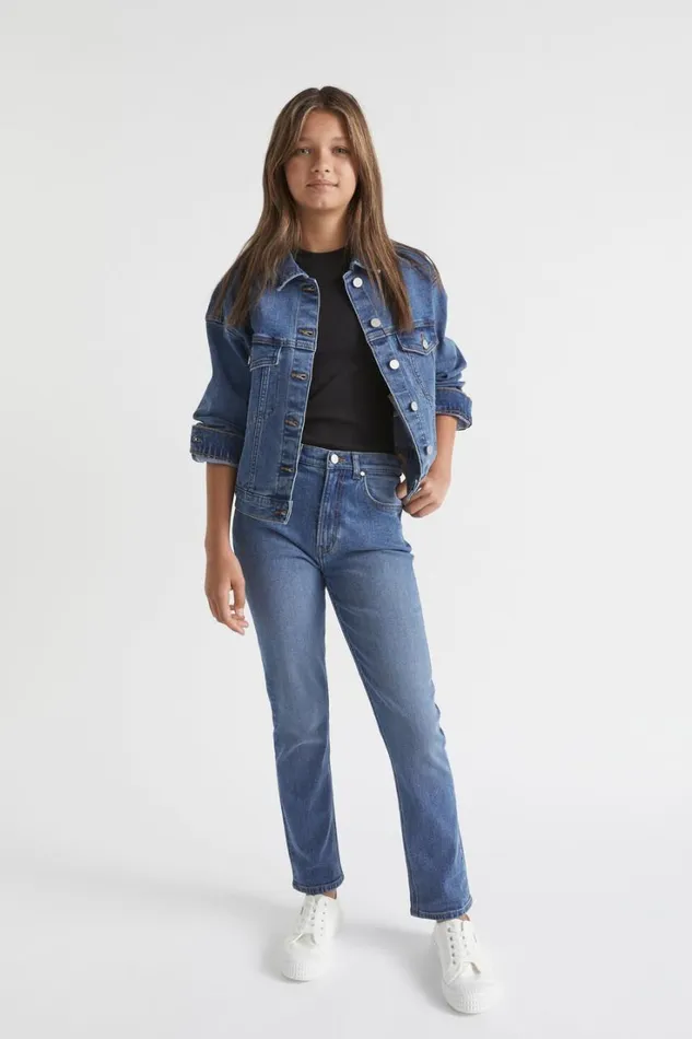 Essentials Teen Girl Seed Heritage Core Straight Leg Jean Classic Blue