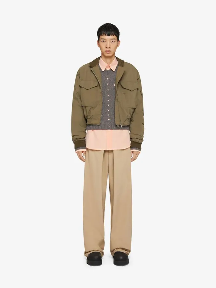 Extra Wide Chino Pants In Canvas Beige Men Givenchy Pants and Shorts