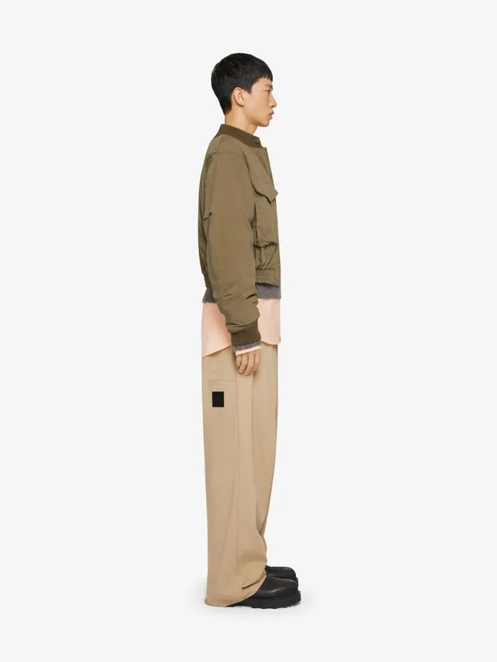 Extra Wide Chino Pants In Canvas Beige Men Givenchy Pants and Shorts
