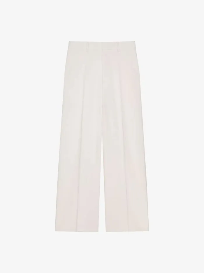 Extra Wide Pants In Wool And Mohair White Men Givenchy Pants and Shorts