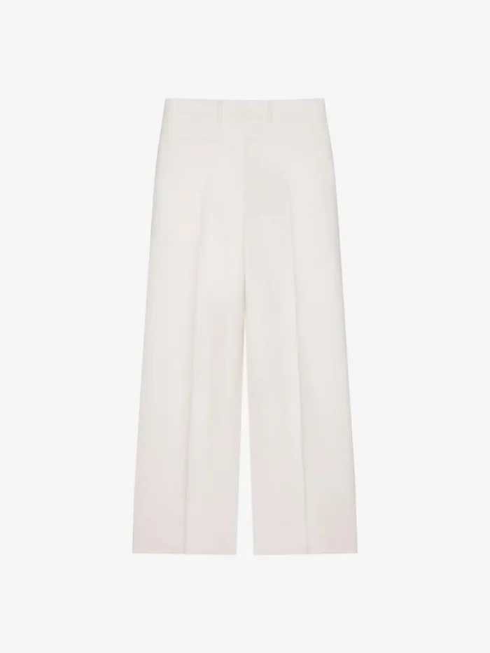 Extra Wide Pants In Wool And Mohair White Men Givenchy Pants and Shorts