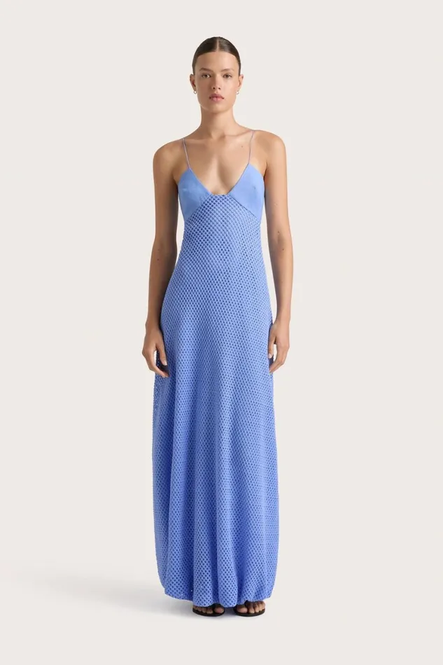 Faithfull The Brand Dresses Ciele Maxi Dress Azalea Mid Blue 8211 Women