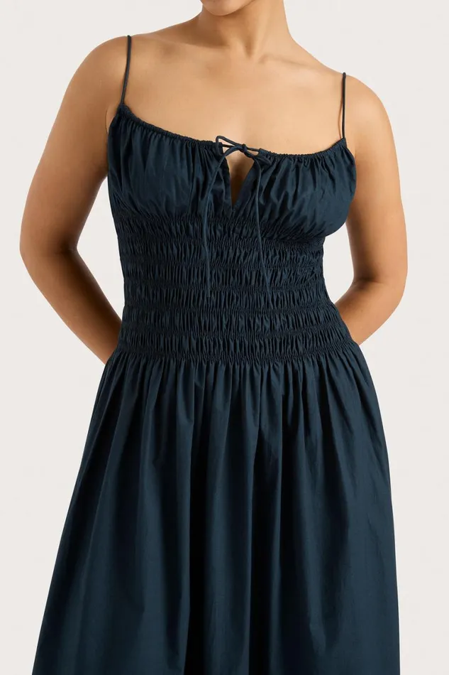 Faithfull The Brand Dresses Claude Midi Dress Navy 8211 Women Faithfull The Brand Dresses Claude Midi Dress Navy 8211 Women
