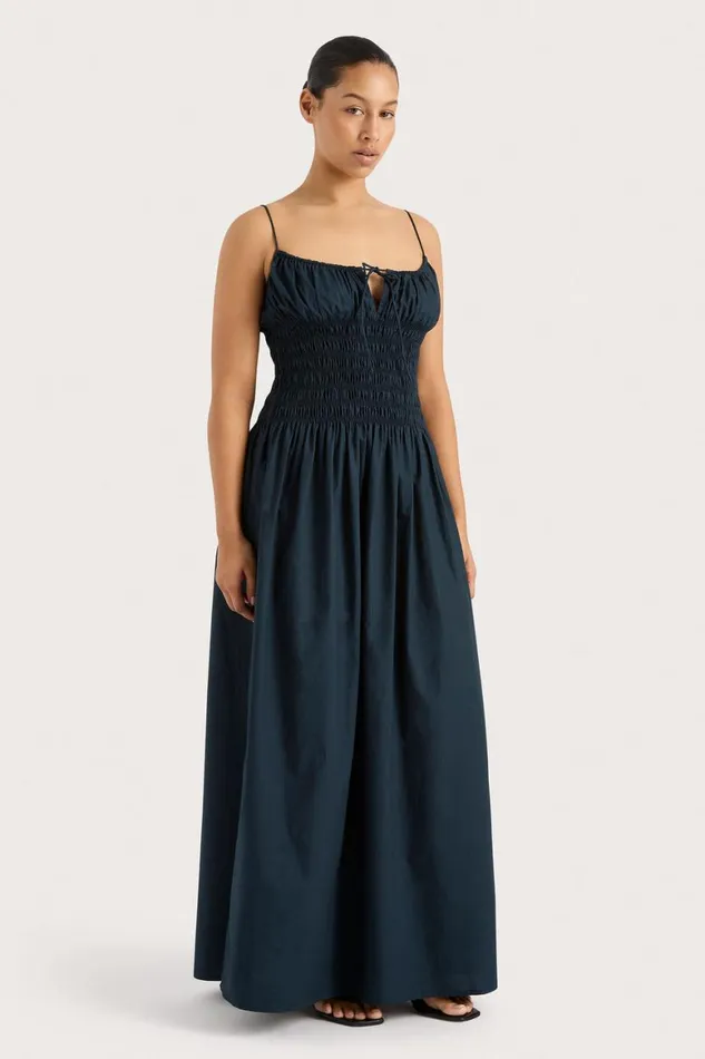 Faithfull The Brand Dresses Claude Midi Dress Navy 8211 Women Faithfull The Brand Dresses Claude Midi Dress Navy 8211 Women