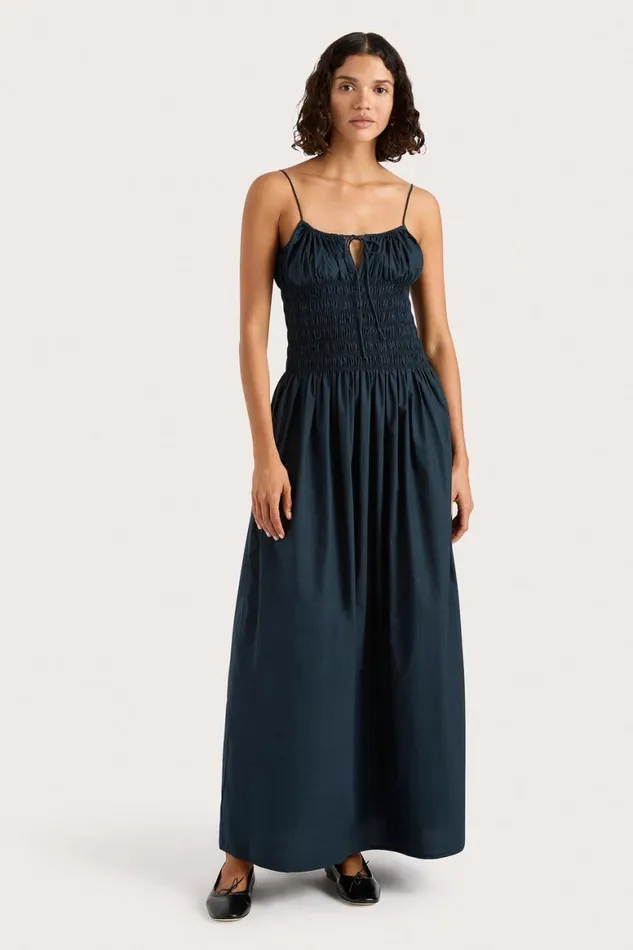 Faithfull The Brand Dresses Claude Midi Dress Navy 8211 Women Faithfull The Brand Dresses Claude Midi Dress Navy 8211 Women