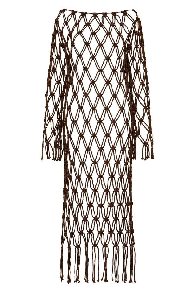 Faithfull The Brand Dresses Sintra Macrame Dress Chocolate 8211 Final Sale 8211 Women