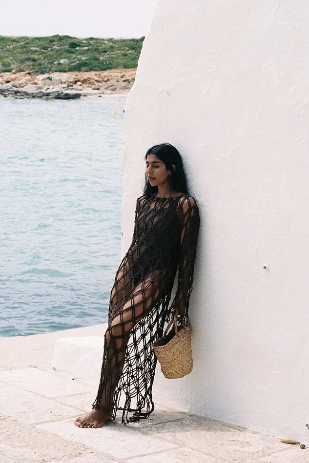 Faithfull The Brand Dresses Sintra Macrame Dress Chocolate 8211 Final Sale 8211 Women