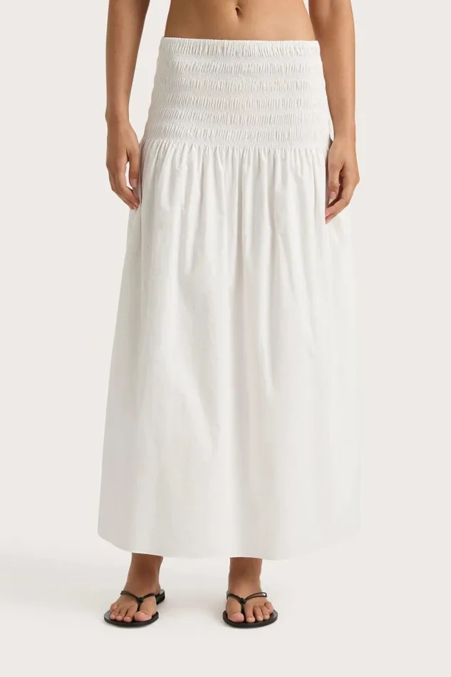 Faithfull The Brand Skirts and Shorts Baia Midi Skirt White 8211 Women Faithfull The Brand Skirts and Shorts Baia Midi Skirt White 8211 Women