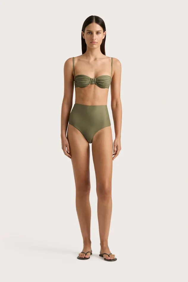 Faithfull The Brand Swim Reyes Bikini Bottom Khaki 8211 Women