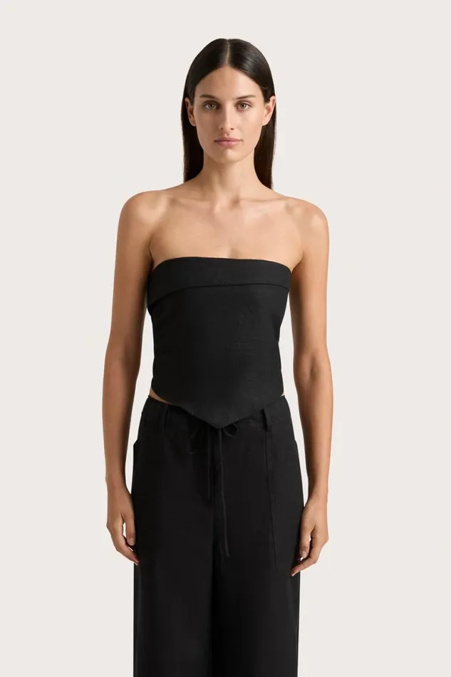 Faithfull The Brand Tops Antibes Strapless Top Black 8211 Women Faithfull The Brand Tops Antibes Strapless Top Black 8211 Women