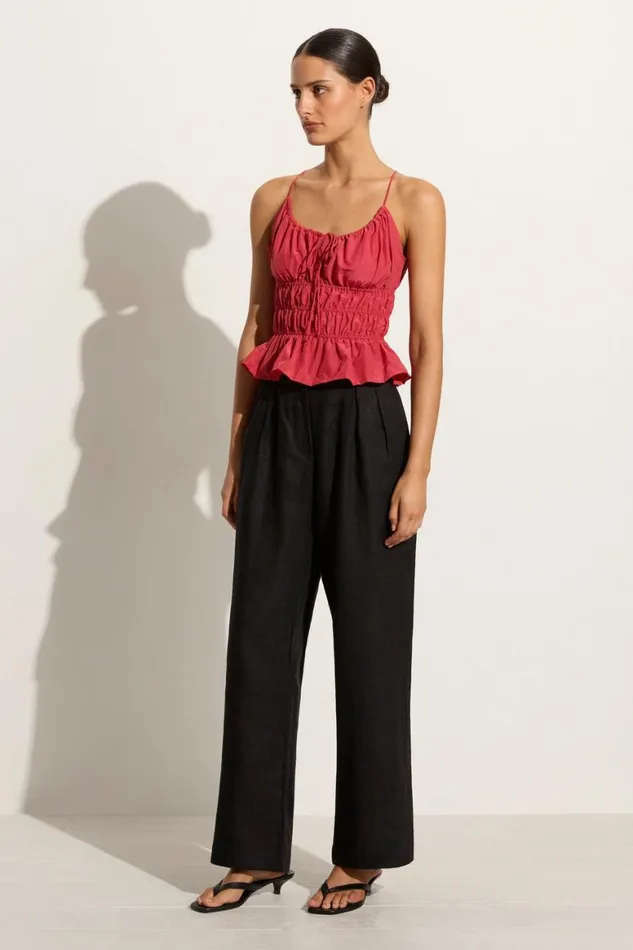 Faithfull The Brand Tops Casale Top Crimson 8211 Final Sale 8211 Women Faithfull The Brand Tops Casale Top Crimson 8211 Final Sale 8211 Women