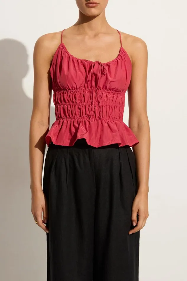 Faithfull The Brand Tops Casale Top Crimson 8211 Final Sale 8211 Women Faithfull The Brand Tops Casale Top Crimson 8211 Final Sale 8211 Women