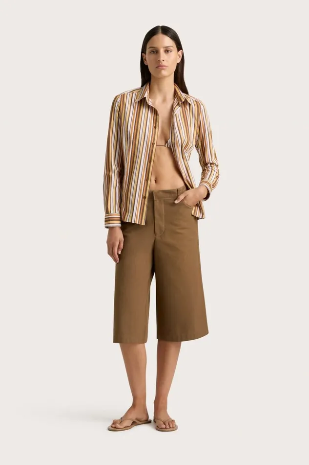 Faithfull The Brand Tops En Vau Shirt Terracotta Stripe 8211 Women