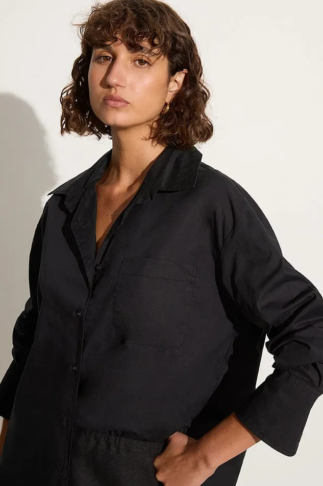 Faithfull The Brand Tops Mirabella Shirt Black 8211 Final Sale 8211 Women Faithfull The Brand Tops Mirabella Shirt Black 8211 Final Sale 8211 Women