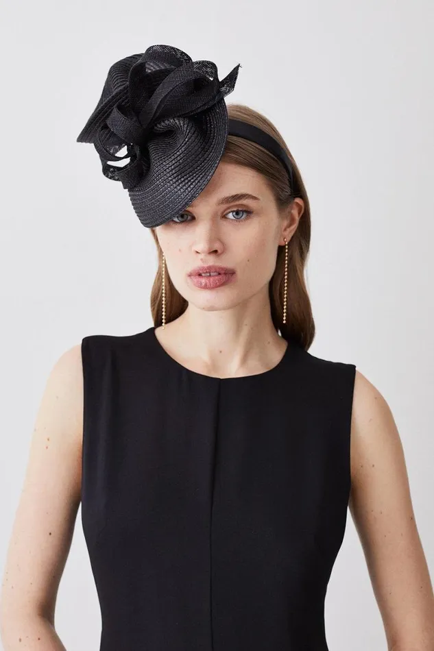 Fascinators Women Karen Millen Asymmetric Bow Headband Fascinator Black