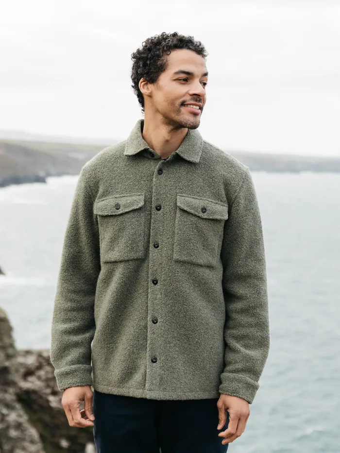 Finisterre Fleece Men Hegen Fleece Shirt Willow Green