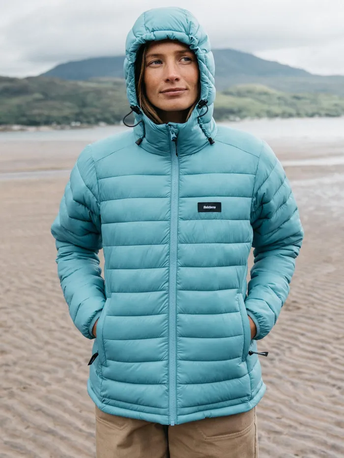 Finisterre Jackets and Coats Women Nimbus Hooded Jacket Ocean Storm
