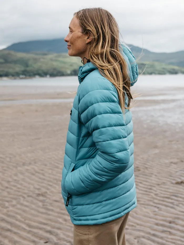 Finisterre Jackets and Coats Women Nimbus Hooded Jacket Ocean Storm
