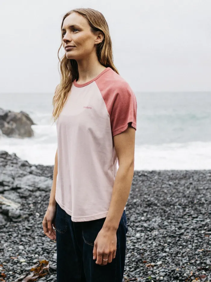 Finisterre Tops and TShirts Women Bailey TShirt Pink Smokerouge