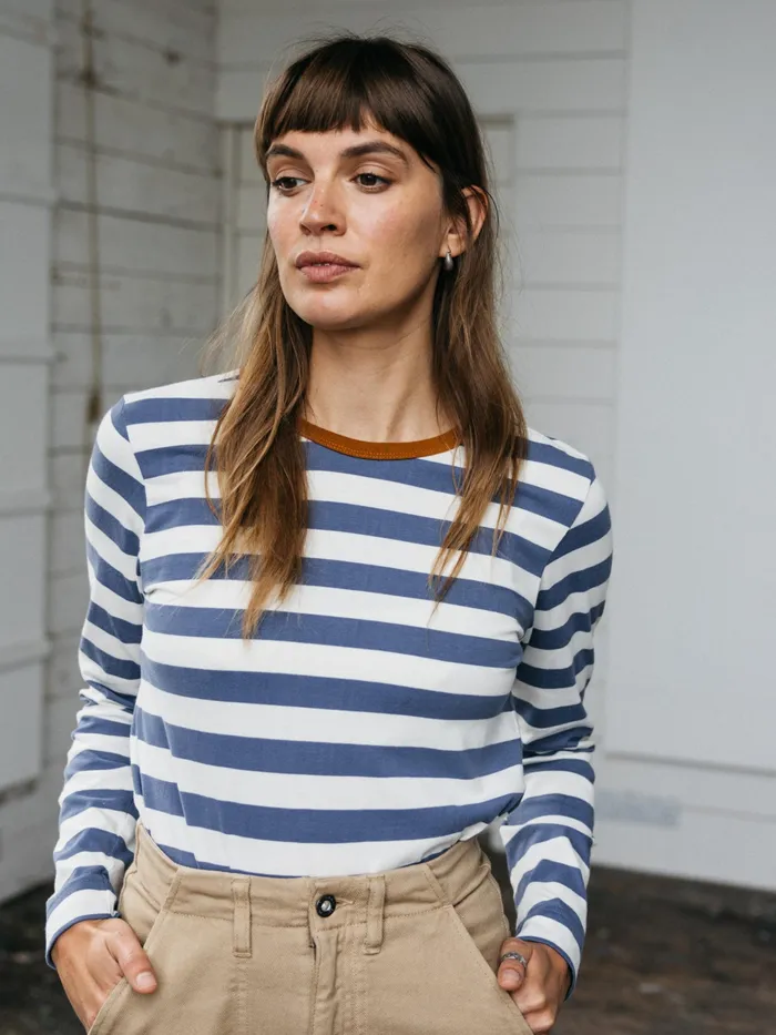 Finisterre Tops and TShirts Women Eldon Long Sleeve TShirt Coastal Fjordecru