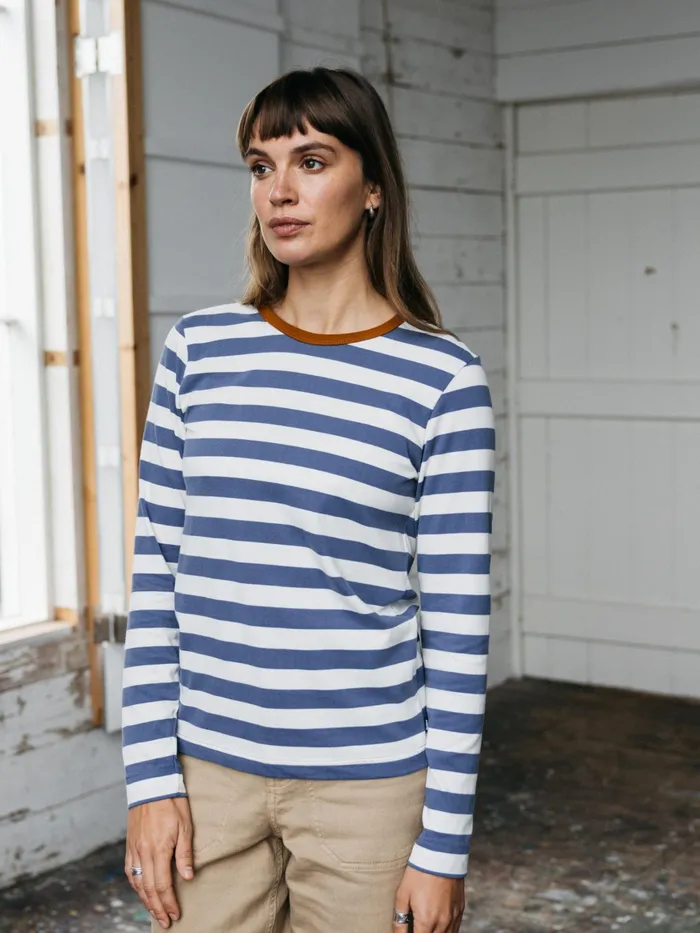 Finisterre Tops and TShirts Women Eldon Long Sleeve TShirt Coastal Fjordecru