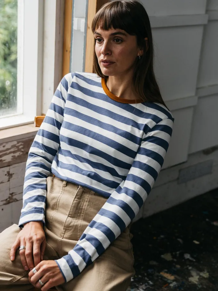 Finisterre Tops and TShirts Women Eldon Long Sleeve TShirt Coastal Fjordecru