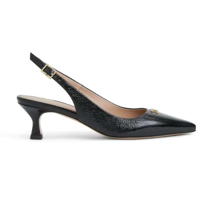 FIONA Slingback Pump BLACK CRINKLE PATENT Women Bruno Magli Pumps