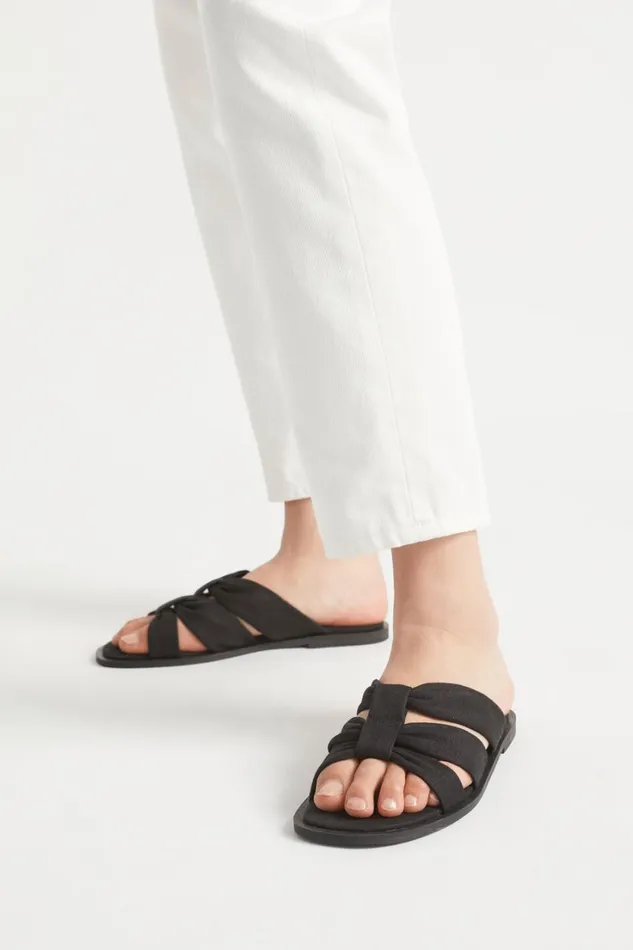 Flats Woman Seed Heritage Sophie Textile Slide Black