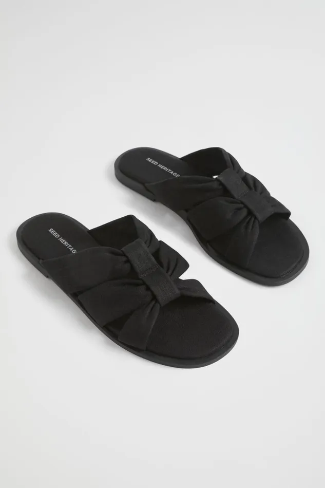 Flats Woman Seed Heritage Sophie Textile Slide Black