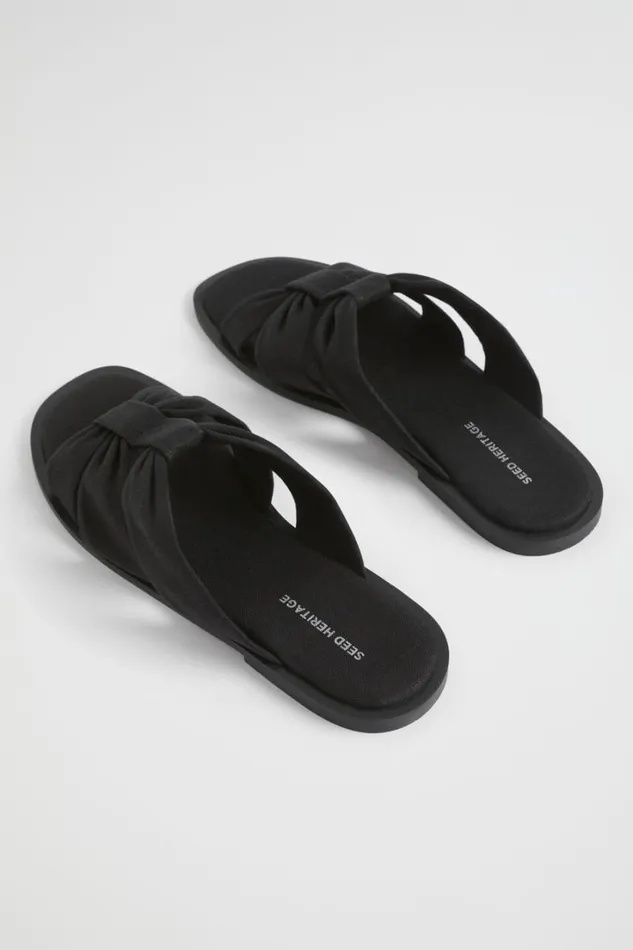 Flats Woman Seed Heritage Sophie Textile Slide Black