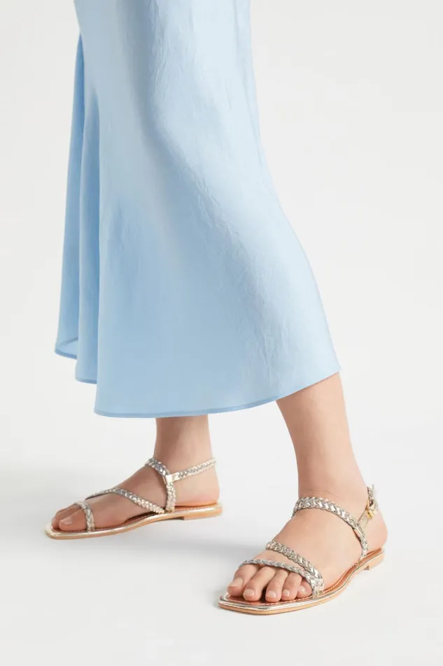 Flats Woman Seed Heritage Tonya Braid Sandal Soft Gold