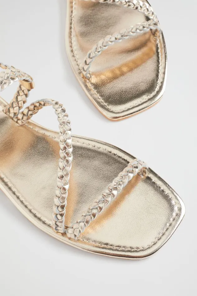 Flats Woman Seed Heritage Tonya Braid Sandal Soft Gold